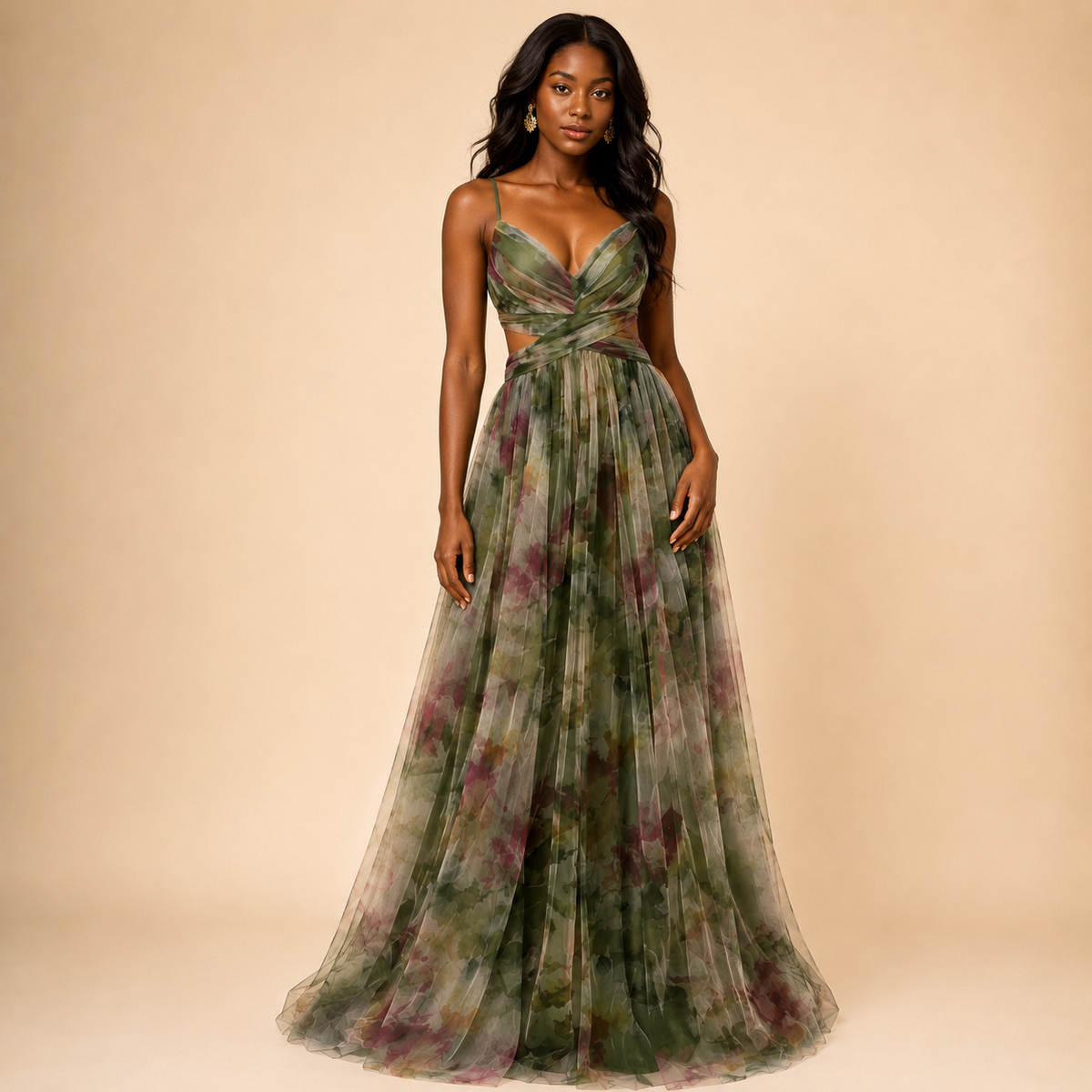 Vestido Aurora Estampado com Drapeado