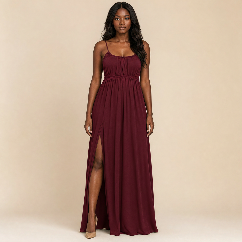 Vestido Solene de Costas Abertas