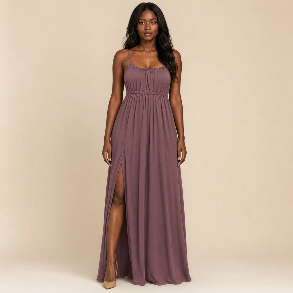 Vestido Solene de Costas Abertas